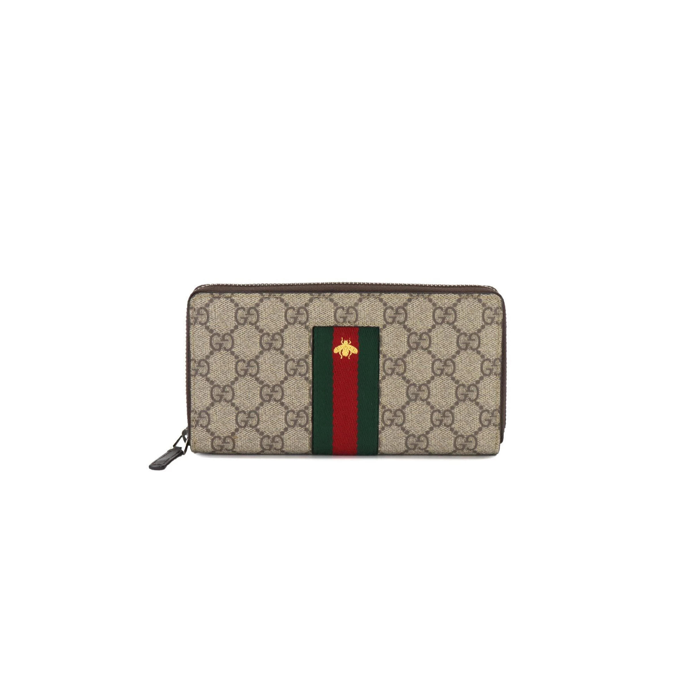 GUCCI GG SUPREME ROUND ZIPPER LONG WALLET 408831 (19*10*2.5cm)